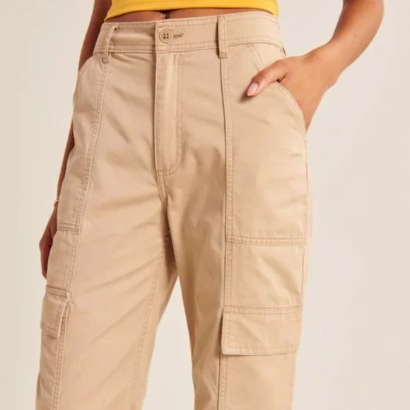 NEW Abercrombie & Fitch Relaxed Utility Pants in Tan - 28 Short - Picture 9 of 10